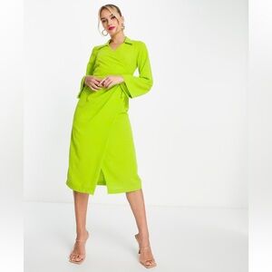 Closet Lime Green Midi Dress